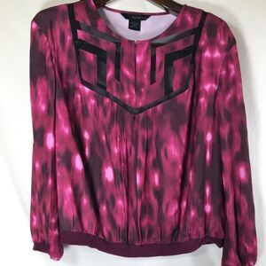 CALVIN KLEIN Women's Purple Long Sleeve Blouse Size Medium